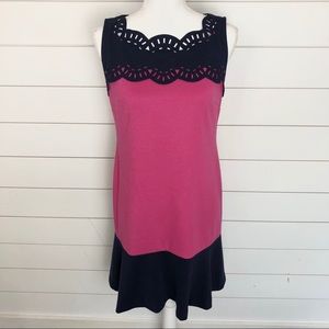Donna Morgan Sleeveless Dress Navy and Fuchsia